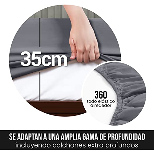 Utopia Bedding - Funda nordica Cama 135, Sabana Bajera 135x190 y Fundas Almohada (50x75cm) - Funda nordica 200x200 - Juego de Cama de Microfibra cepillada Suave (Gris)