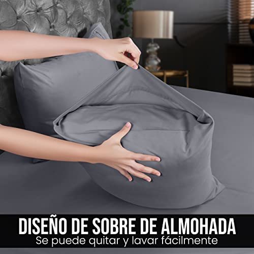 Utopia Bedding - Funda nordica Cama 135, Sabana Bajera 135x190 y Fundas Almohada (50x75cm) - Funda nordica 200x200 - Juego de Cama de Microfibra cepillada Suave (Gris)