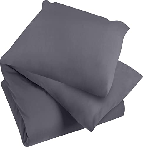 Utopia Bedding Funda Nordica Cama 90 - Microfibra Juego de Funda de Edredon 135x200 cm y 1 Funda de Almohada 80x80 cm (Gris)