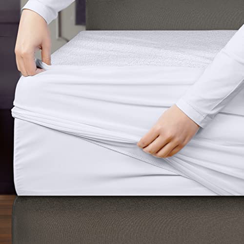 Utopia Bedding Protector De Colchón Rizo Impermeable 150 x 200 x 40 cm, Premium Funda De Colchón De Rizo, Transpirable, Elástico En Todo El Contorno