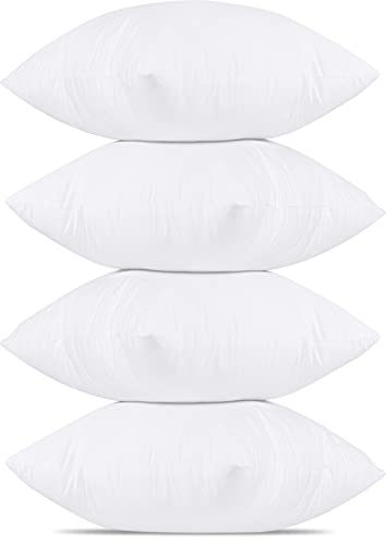 Utopia Bedding Relleno de Cojín 45 x 45 cm (4 Unidades), Fibra Virgen Siliconada, Almohadas de Sofá (Blanco)