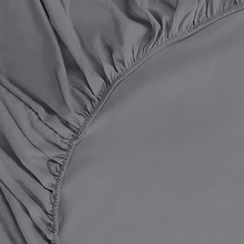 Utopia Bedding Sabana Bajera 180x200 - Gris - Bolsillo Profundo - Microfibra de Poliéster Cepillado (Cama 180)