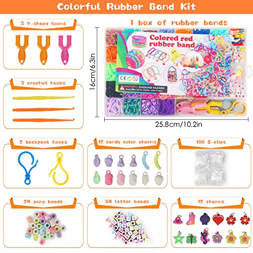 UUEMB Gomas Para Hacer Pulseras, 2500+ 40 Rejilla Gomas Elásticas Plásticas kit 30 Colores, Juguete para Niños de Anillos y Collares de Bricolaje manualidades