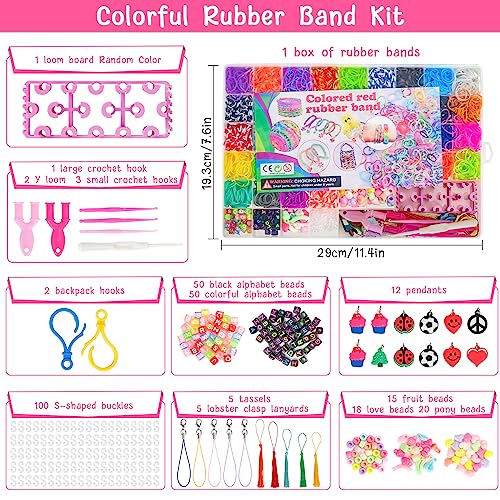 UUEMB Gomas Para Hacer Pulseras, 5000+ 54 Rejillas Elásticas de 30 Colores, Kit para Hacer Collares Plásticos de Juguete para Niños, Manualidades de anillos y collares de bricolaje