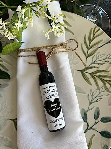 Uvimark - Pack de 20 Sacacorchos Magnéticos con Mensaje Emotivo - Saca corchos para Botellas Vino - Regalos para Detalles Bodas, Comuniones, Bautizos, Cumpleaños - Regalos Personalizados