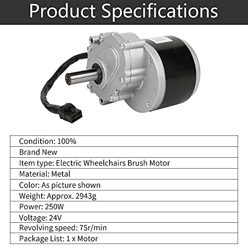 V GEBY Alto Par de Motor de Cepillo 75r/Min 24V 250W para sillas de ruedas eléctricas