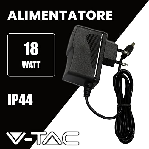 V-TAC Adaptador de Corriente 12V 18W 1,5A - Fuente de Alimentación para Cámaras, Tiras LED, Módems - Transformador 12V Doméstico para Pantallas, Equipos Electrónicos - Entrada AC 100-240V