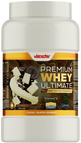 Vaexdar Premium Whey Ultimate | Proteinas para Ganar Masa Muscular | Proteína en Polvo | Proteinas Whey | Proteina Suero de Leche | Sabor Chocolate Blanco - Black Cookies | Proteinas Whey 1kg