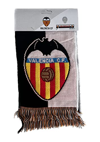 Valencia C.F Bufanda Valencia CF, Blanco y Negro, Estandar Unisex