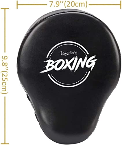 Valleycomfy Manoplas de Boxeo curvadas para Entrenamiento de Piel, Ideales para Karate, Muay Thai Kick, Sparring, Dojo, Artes Marciales