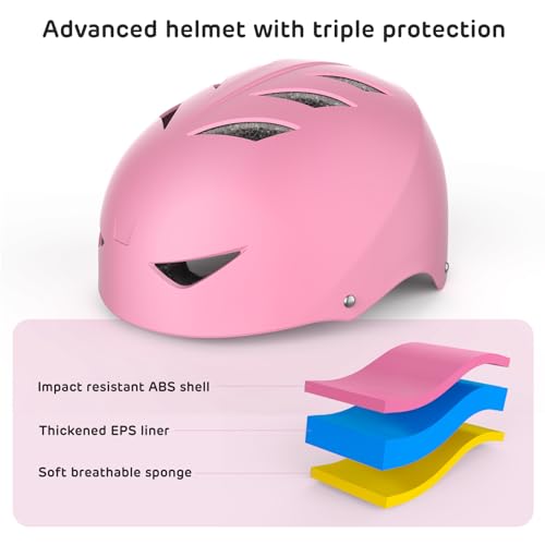 ValueTalks Set de Protección Patinaje, Protección Infantil Consta de Casco Ajustable Rodilleras Coderas para Patinaje Ciclismo Monopatín y Deportes Extremos