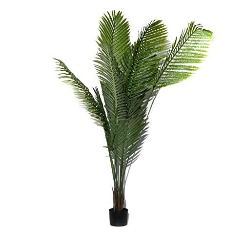 Valyria Home - Planta Artificial Palmera Areca - Tamaño 150 cm - Planta de Plástico Interior y Exterior - Protección Solar UV - Árbol Artificial Realista y Tropical - Decoración del Hogar