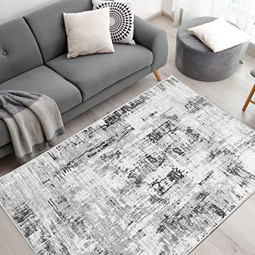 Vamcheer Alfombra Salón Pelo Corto - Alfombra de área Abstractas Modernas Imitación Cachemira,Antideslizantes y Lavable, Decoracion para Dormitorio,Comedor,Pasillo,Interiores (Gris 160x230)