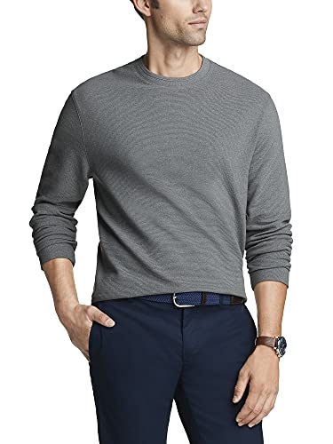 Van Heusen Essential Long Sleeve Ottoman Crewneck Shirt Camisa, Puerta de Hierro, S para Hombre