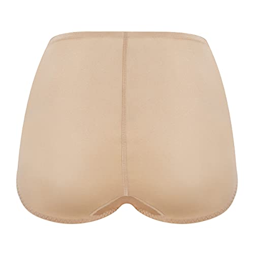 VANEVER Bragas de control para mujer, bragas de control de luz, bragas de encaje moldeador de cintura alta ropa interior moldeadora de cuerpo, color carne, 44