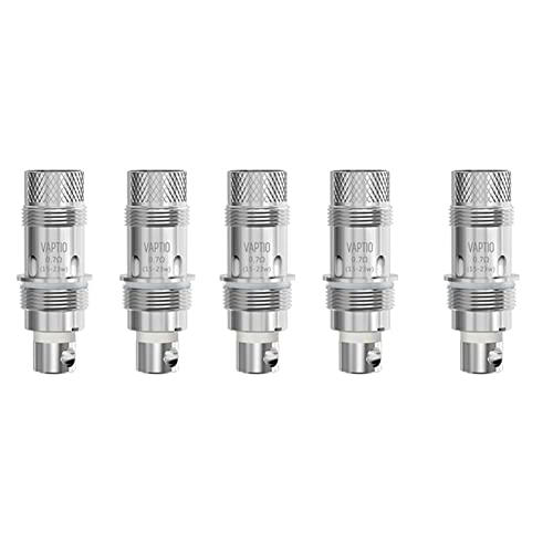 VAPTIO Original Cosmo Coil Bobina de repuesto C2 de 0,7 ohmios, 5 piezas por paquete, Sin E-líquido Sin Nicotina (Cosmo 0.7ohm C2)