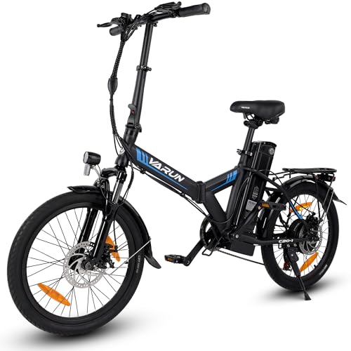 VARUN Bici Eléctrica Plegable, Bicicleta Eléctrica 20" con Shimano 7 Velocidades, Bicicleta Eléctrica para Hombre y Mujer con Batería 48V7.8Ah/48V12.5Ah, Motor 250W, 25KM/H, Ebike con Pedal Asistido