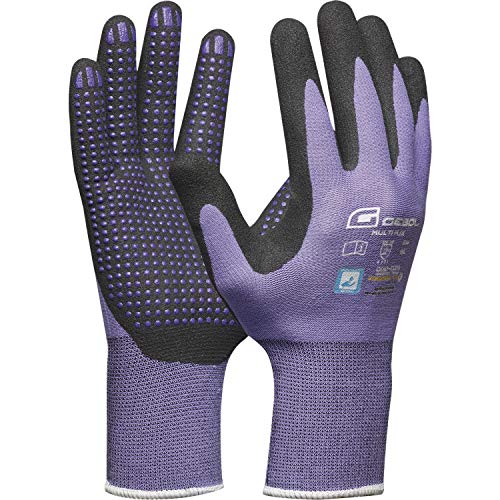 vasalat 101175312_SB5 Guantes de Trabajo, Morado/Negro, Talla 6 (Paquete de 5)