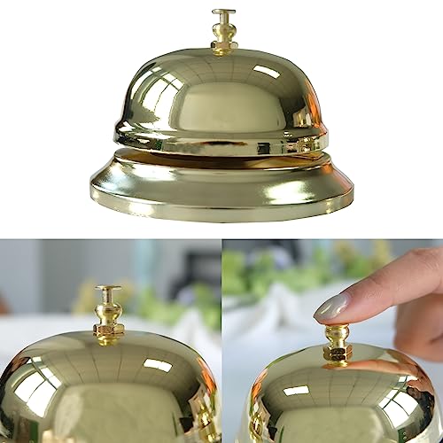 Vastsea 2 PCS Timbre de Recepción, Campana de Servicio, Campanillas de Metal, para Hoteles Cocina Escuelas Restaurantes Áreas 8.5 * 5.5cm (Oro)