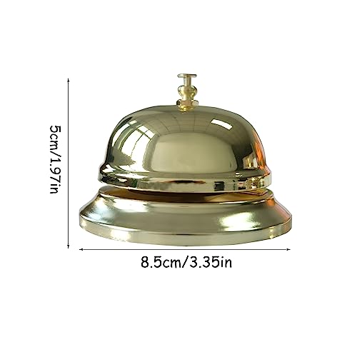 Vastsea 2 PCS Timbre de Recepción, Campana de Servicio, Campanillas de Metal, para Hoteles Cocina Escuelas Restaurantes Áreas 8.5 * 5.5cm (Oro)