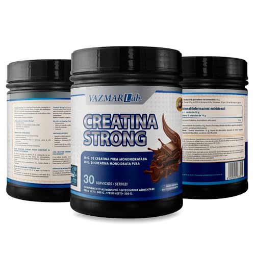 VAZMARLAB PROFESSIONAL | Creatinastrong | Exclusiva Creatina sabor Chocolate | 100% creatina pura monohidrato | Aumentar masa muscular | Mayor rendimiento | Solubilidad óptima | 300 gramos