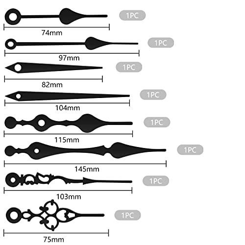 VEGCOO 2 Piezas Mecanismo Movimiento Reloj de Pared, Movimiento de Reloj de Cuarzo Alimentado por Batería, Mecanismo de Reloj de Eje Largo y Corto, Kit de reparación de Reloj