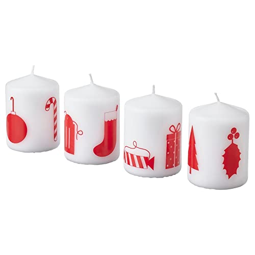 Velas de navidad sin perfume vinter 2021 blanco/rojo