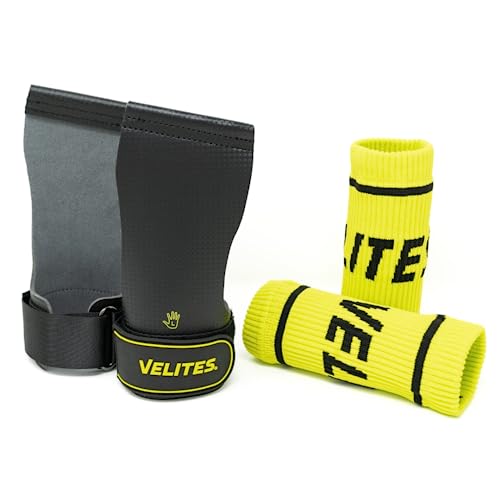 Velites - Quad Carbon I Calleras profesionales para Atletas de Cross training o Gimnasia | 100% Veganas I Uso con magnesio, transiciones rápidas I Talla XL, banda de regalo.