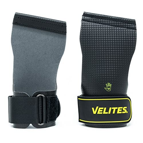 Velites - Quad Carbon I Calleras profesionales para Atletas de Cross training o Gimnasia | 100% Veganas I Uso con magnesio, transiciones rápidas I Talla XL, banda de regalo.