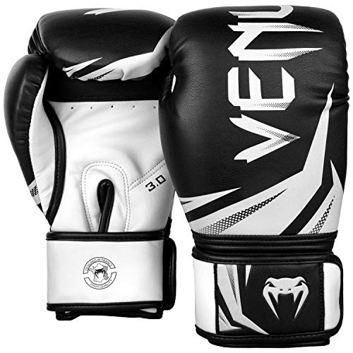 Venum Challenger 3.0 Guantes de Boxeo, Unisex Adulto, Negro/Blanco, 14 Oz