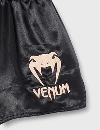 Venum Classic Pantalones Cortos De Muay Thai, Unisex Adulto, Negro/Dorado, L