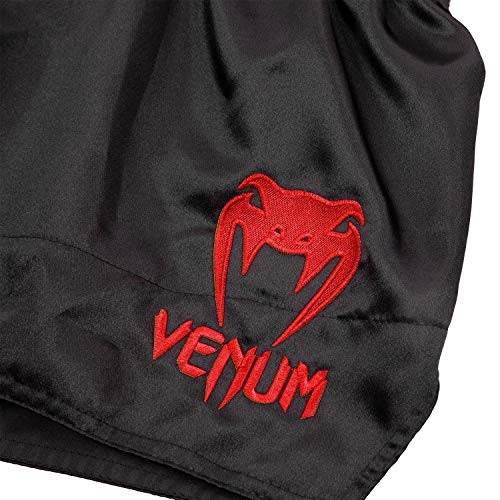 Venum Classic Pantalones Cortos De Muay Thai, Unisex Adulto, Negro/Rojo, M