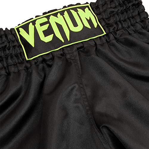 Venum Classic - Pantalones Cortos para Muay Thai, Not Applicable, Clásico, Unisex Adulto, Color Black/Neo Yellow, tamaño Extra-Small