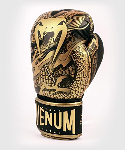 Venum Dragon'S Flight - Guantes de Boxeo (16 oz), Color Negro y Bronce