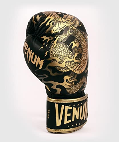 Venum Dragon'S Flight - Guantes de Boxeo (16 oz), Color Negro y Bronce