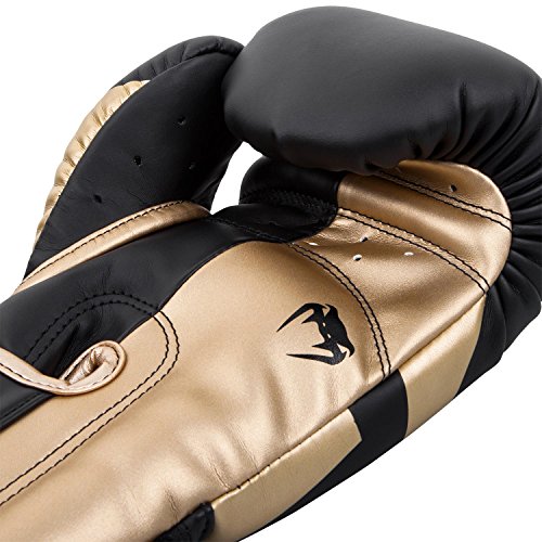 Venum Elite Guantes de Boxeo, Unisex Adulto, Negro/Dorado, 10 oz