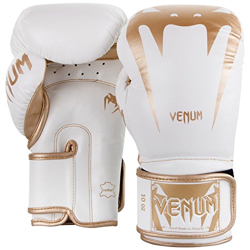 Venum Giant 3.0 Guantes de Boxeo, Muay Thai, Kickboxing, Unisex Adulto, Blanco/Dorado, 10 Oz