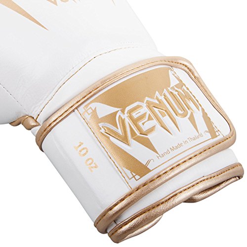 Venum Giant 3.0 Guantes de Boxeo, Muay Thai, Kickboxing, Unisex Adulto, Blanco/Dorado, 10 Oz