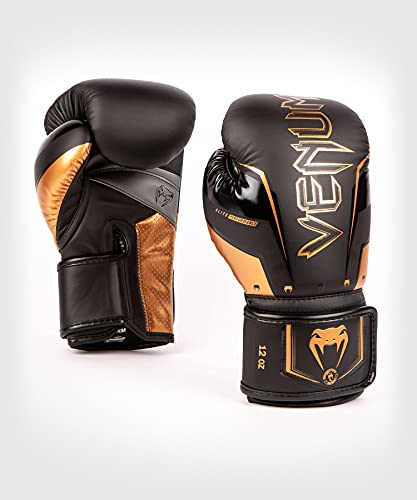 Venum Guantes de Boxeo Elite EVO - Negro/Bronce - 14 Oz