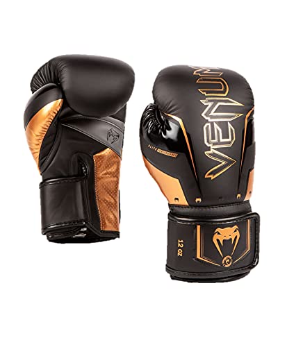 Venum Guantes de Boxeo Elite EVO - Negro/Bronce - 14 Oz