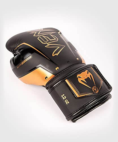 Venum Guantes de Boxeo Elite EVO - Negro/Bronce - 14 Oz