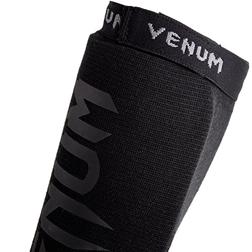 Venum Kontact Espinilleras de Boxeo sin Pie, Unisex Adulto, Negro, Única