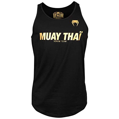 Venum Muay Thai Vt Camiseta Sin Mangas, Hombre, Negro/Dorado, XXL