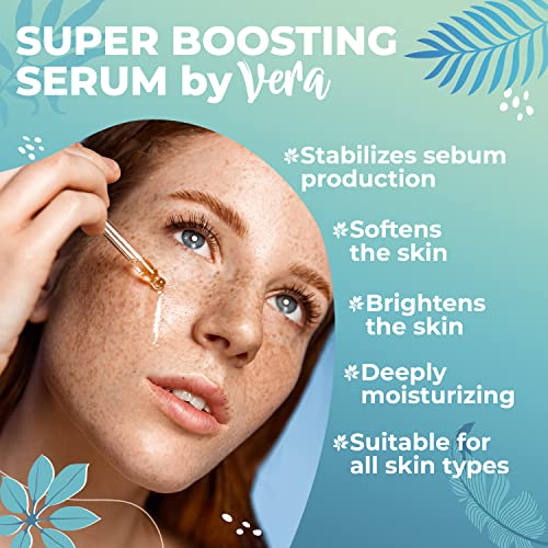 Vera Serum Niacinamida con Acido Lactico para Reducir Poros Abiertos Cara - Serum Piel Grasa y Mixta - Niacinamida Serum Acne, Controla Producción de Sebo - Niacinamide Serum Iluminador Facial, 30ml