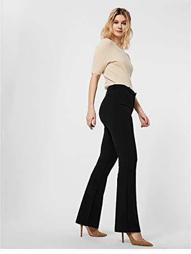 Vero Moda Vmamira Mr Flared Pant Ga Noos Pantalones, Negro, L / 32L para Mujer