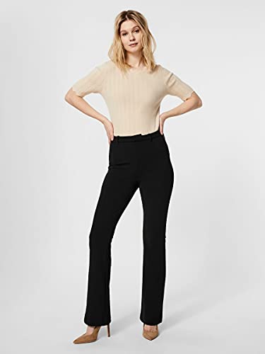 Vero Moda Vmamira Mr Flared Pant Ga Noos Pantalones, Negro, L / 32L para Mujer