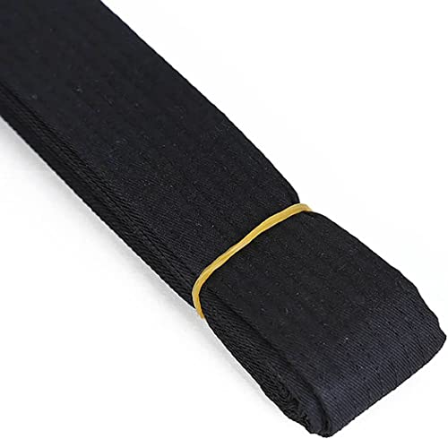 VERSAL Cinturón de karate de artes marciales, 100% algodón, cinturón de clasificación profesional para Judo, Bjj, Taekwondo, Jiu Jitsu de color (negro, 280 cm)