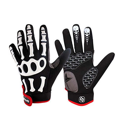 VERTAST Guantes de Ciclismo Gimnasio Fitness, Guantes de Bicicleta Acolchados, Extra Agarre, protección de la Palma, para Ejercicio Kettlebells Entrenamiento, Negro Calavera, S