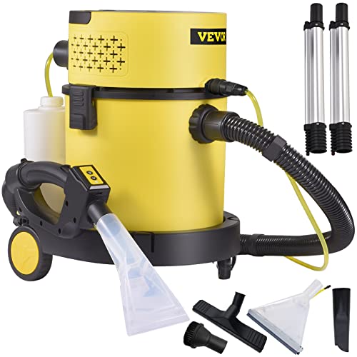 Vevor Aspirador en Seco y Húmedo 4 en 1 Aspiradora Potente Depósito Total de 20,Aspiradora de Sólidos y Líquidos con Mando de Control Remoto Lava Aspiradora 220V 1200W para Hogar Patio Garaje Taller