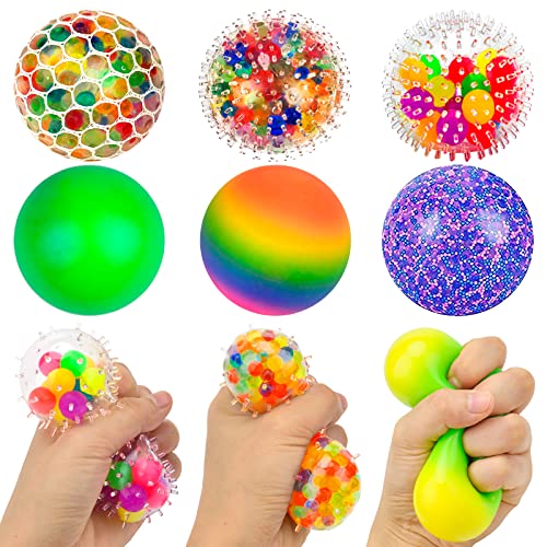 Vibbang 6 Piezas Bolas Antiestres, Pelota Antiestres Juguetes Sensoriales, Juguetes Antiestres Squeeze, para Aliviar la Fatiga de los Dedos para Aliviar la Ansiedad, para Niños y Adultos